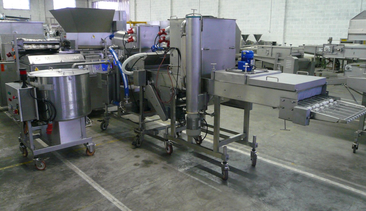 “GEACFS” battering breading machine + batter mixer